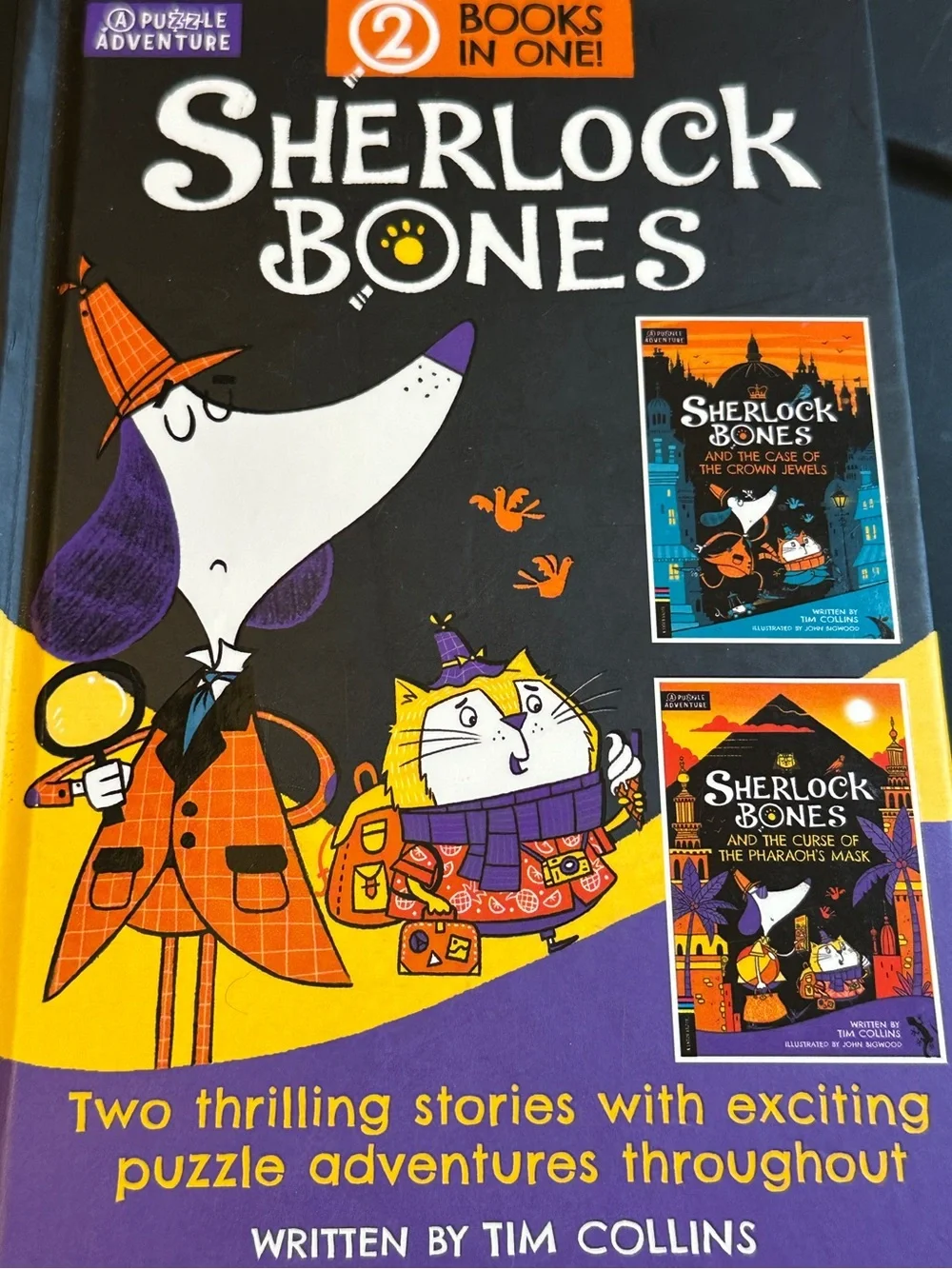 Sherlock Bones Book - Hardback - Contains 2 Novels - Kids Fiction Dogs